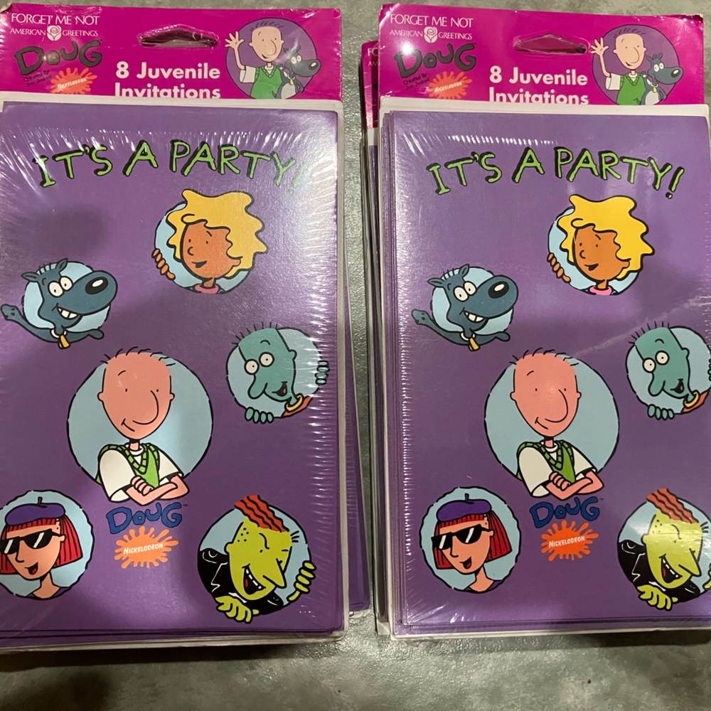Doug It's A Party Full Set Jim Jinkins Nickelodeon Vintage New 1995 Porkchop